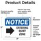 Signmission Entering Quiet Zone (Right Arrow) Sign With Symbol, 7 in W x Rectangle, Vinyl Decal OS-2PACK-NS-D-57-L-12094 - alternate 2